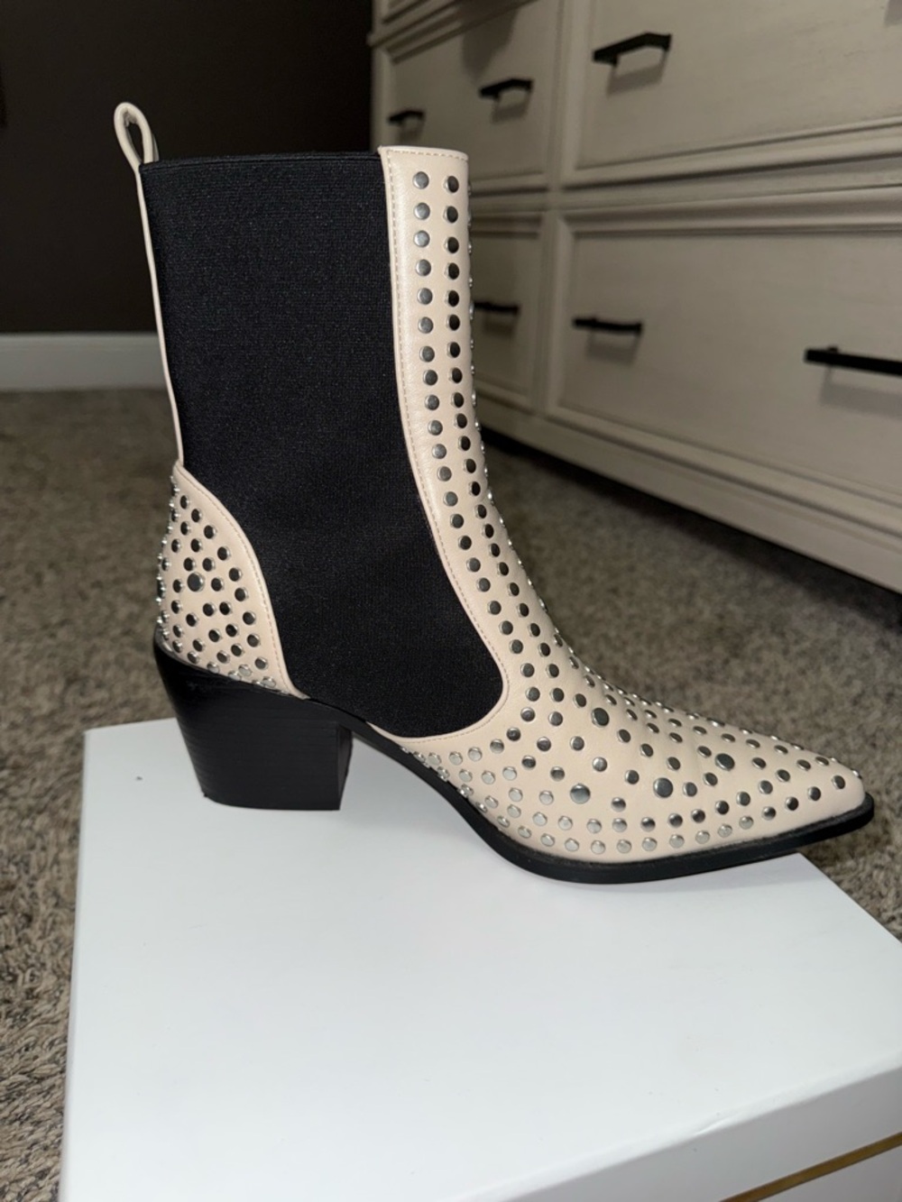 ShuShop Boots - Studded, Black and Taupe